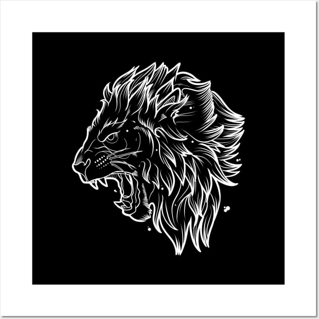 Fierce Lion Tattoo Wall Art by Scottconnick